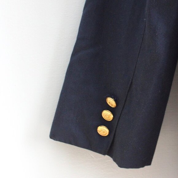 Liz Claiborne Women's VTG Navy Blue Two Button Gold Sport Jacket Blazer Size 12 - Picture 5 of 8